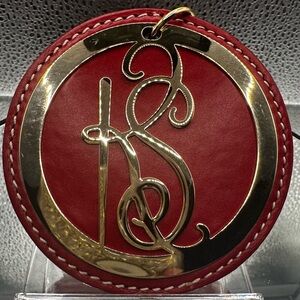 RARE NEW Kate Spade Key Fob LARGE Key Ring Purse Bag Charm Red Leather